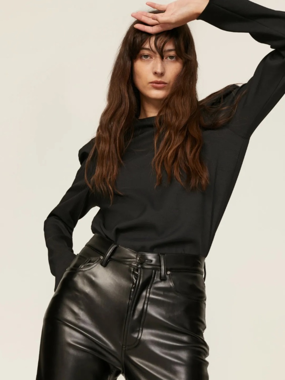 Black Chalky Drape Top